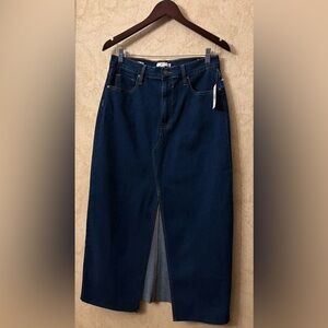 Vigoss Denim Maxi Skirt with Slit #T801(Length 36”Waist 30”)